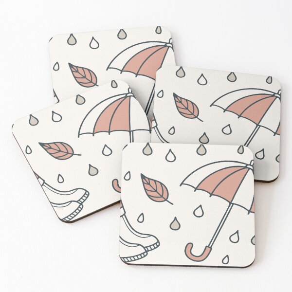 Item preview, Autumn-Themed Design With Umbrella, Raindrops, Leaves, and Boots Illustration designed and sold by Creative88Art.