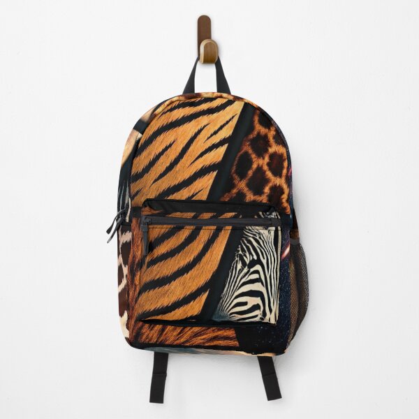 Item preview, Surreal Animal Fur Collage – Tiger, Zebra, Giraffe & Cheetah Textures with Cosmic Glitch Effect designed and sold by ArtiQreate.