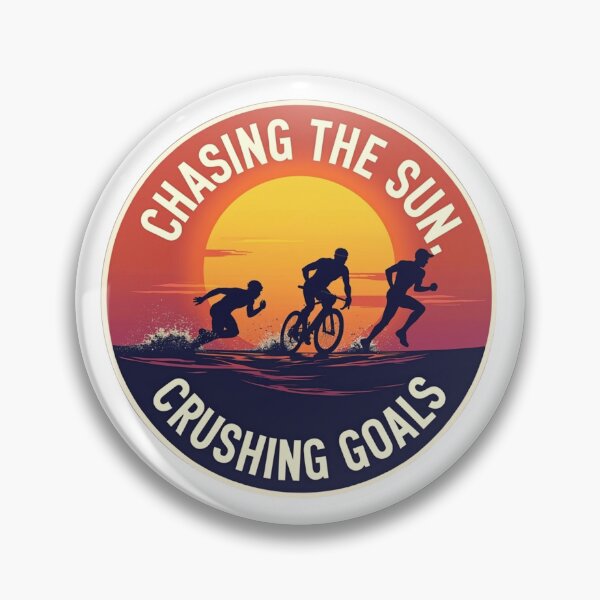 Item preview, Chasing the Sun, Crushing Goals | Motivational Triathlon Sticker designed and sold by Triathlongram.
