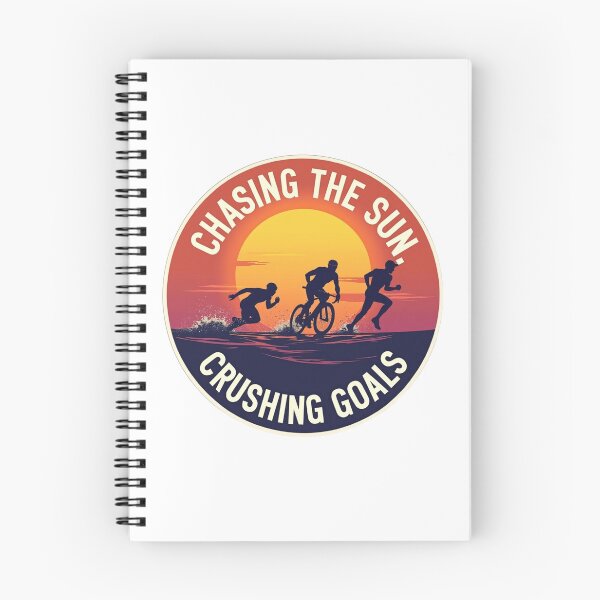 Item preview, Chasing the Sun, Crushing Goals | Motivational Triathlon Sticker designed and sold by Triathlongram.