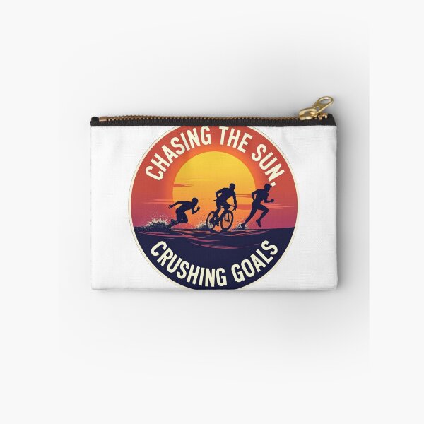 Item preview, Chasing the Sun, Crushing Goals | Motivational Triathlon Sticker designed and sold by Triathlongram.