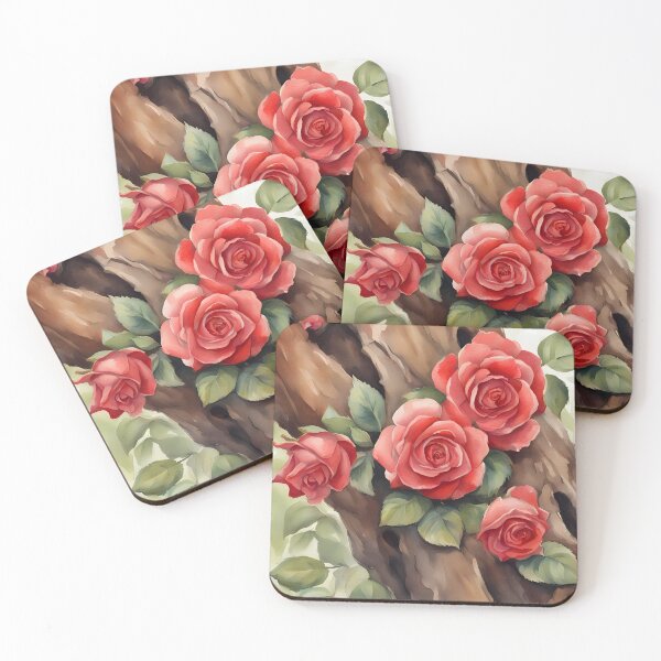 Item preview, Red Roses on Tree Trunk designed and sold by CalmnessbyChoice.