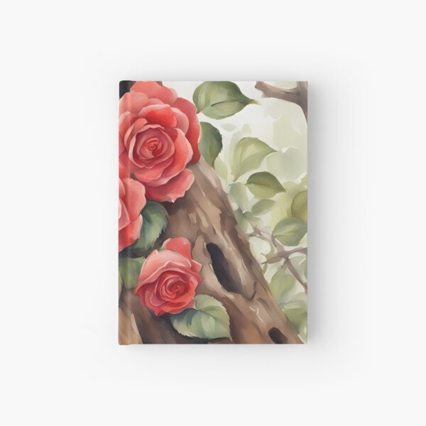 Item preview, Rote Rosen auf Baumstamm designed and sold by BookCovered.