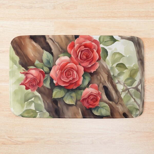 Item preview, Red Roses on Tree Trunk designed and sold by CalmnessbyChoice.