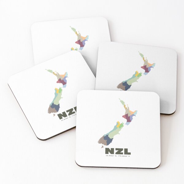 Item preview, New Zealand Map - NZL ISO Code Wall Art designed and sold by CartoPrints.