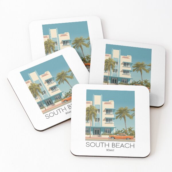 Item preview, A Vintage Illustration of South Beach - Miami - Florida  designed and sold by GoodOldVintage.