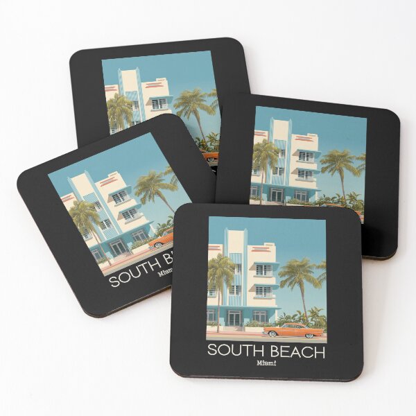 Item preview, A Vintage Illustration of South Beach - Miami - Florida  designed and sold by GoodOldVintage.