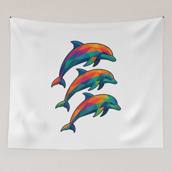 Item preview, Prismatic Dolphin Pod designed and sold by TheWonkyEaselCo.