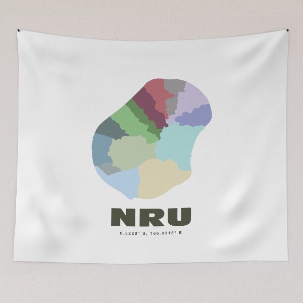 Item preview, Nauru Map - NRU ISO Code Wall Art designed and sold by CartoPrints.