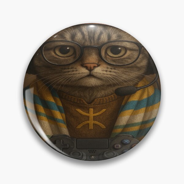 Item preview, Introverted Cat Gamer – Berber Style | Cozy Console Vibes for Gamers designed and sold by GeekGliter.