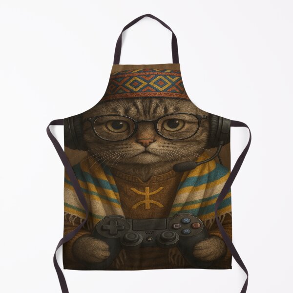 Item preview, Introverted Cat Gamer – Berber Style | Cozy Console Vibes for Gamers designed and sold by GeekGliter.