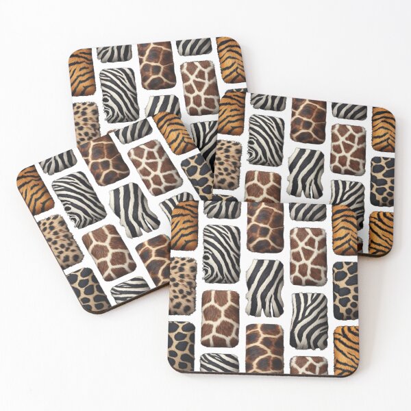 Item preview, Surreal Animal Fur Collage – Tiger, Zebra, Giraffe designed and sold by ArtiQreate.
