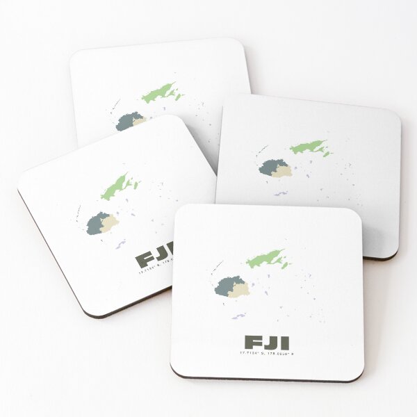 Item preview, Fiji Map - FJI ISO Code Wall Art designed and sold by CartoPrints.