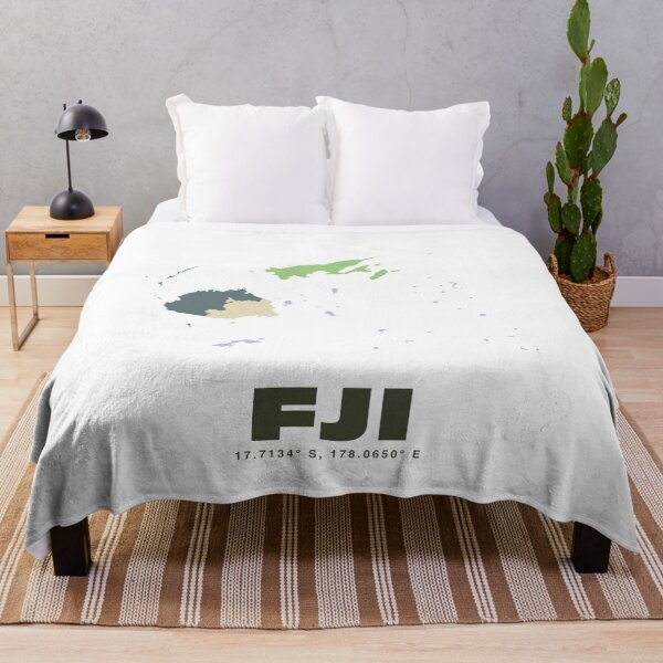 Item preview, Fiji Map - FJI ISO Code Wall Art designed and sold by CartoPrints.