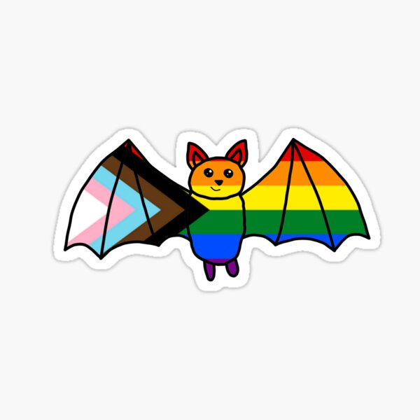 Item preview, Cute Progress Pride Flag Bat designed and sold by ChloeCosDesigns.