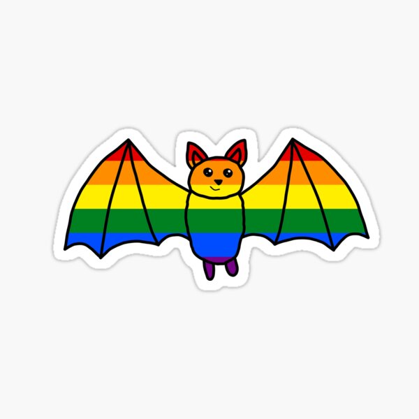 Item preview, Cute Traditional Pride Flag Bat designed and sold by ChloeCosDesigns.