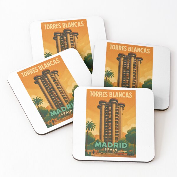 Item preview, MADRID Spain TORRES BLANCAS Vintage Poster and Greeting Card designed and sold by Earth Celebration Designs.