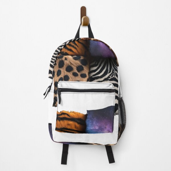 Item preview, Surreal Animal Fur Collage – Tiger, Zebra, Giraffe & Cheetah Textures with Cosmic Glitch Effect designed and sold by ArtiQreate.