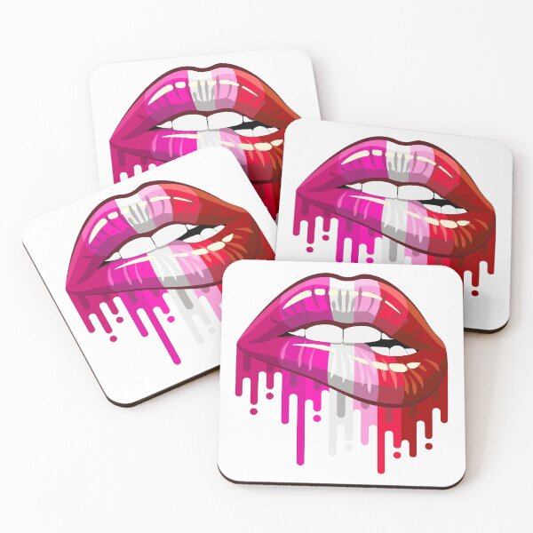 Item preview, Lesbian Pride Lips, Lesbian Flag Dripping Lips designed and sold by GoldenSunsetBloom.