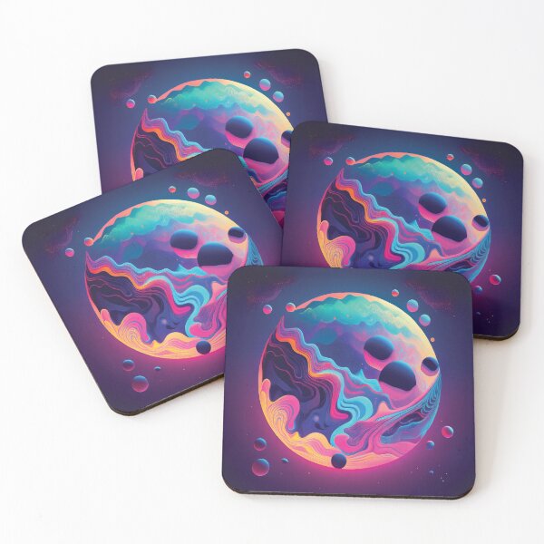 Item preview, Surreal Melting Planets in a Vibrant Psychedelic Cosmic Landscape design. designed and sold by HEMRO.
