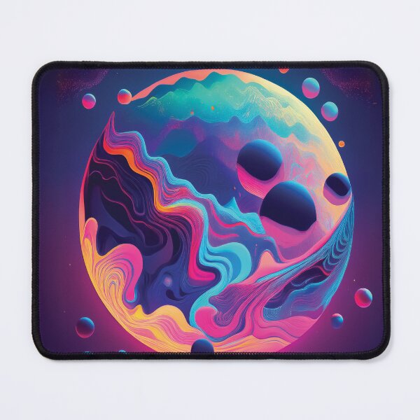 Item preview, Surreal Melting Planets in a Vibrant Psychedelic Cosmic Landscape design. designed and sold by HEMRO.