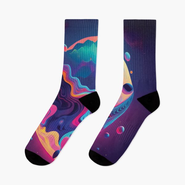 Item preview, Surreal Melting Planets in a Vibrant Psychedelic Cosmic Landscape design. designed and sold by HEMRO.