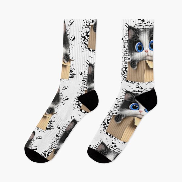 Item preview, Cute Kitty in a Box – Big Blue Eyes Surprise designed and sold by Angellacelin.