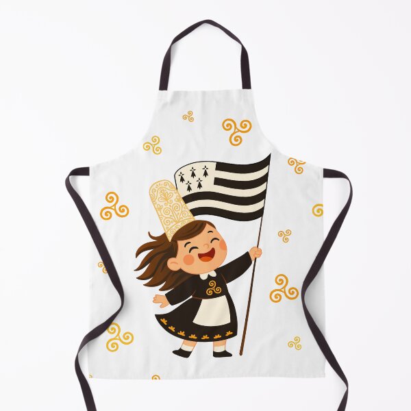 Item preview, Cute happy Bigouden girl with Breton flag designed and sold by 1enchik.