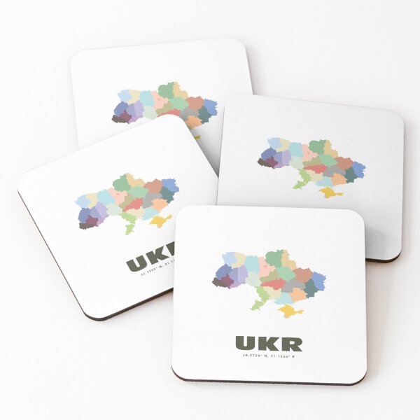 Item preview, Ukraine Map - UKR ISO Code Wall Art designed and sold by CartoPrints.