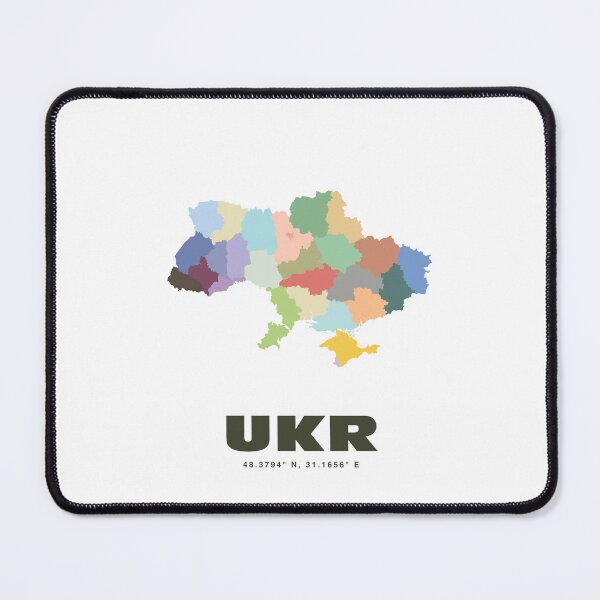 Item preview, Ukraine Map - UKR ISO Code Wall Art designed and sold by CartoPrints.