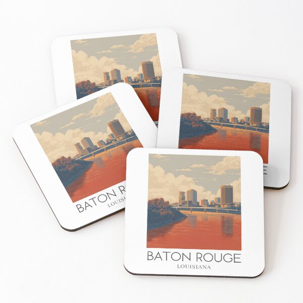 Item preview, A Pop Art Travel Print of Baton Rouge - Louisiana designed and sold by StudioRedKoala.