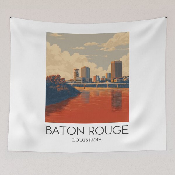 Item preview, A Pop Art Travel Print of Baton Rouge - Louisiana designed and sold by StudioRedKoala.