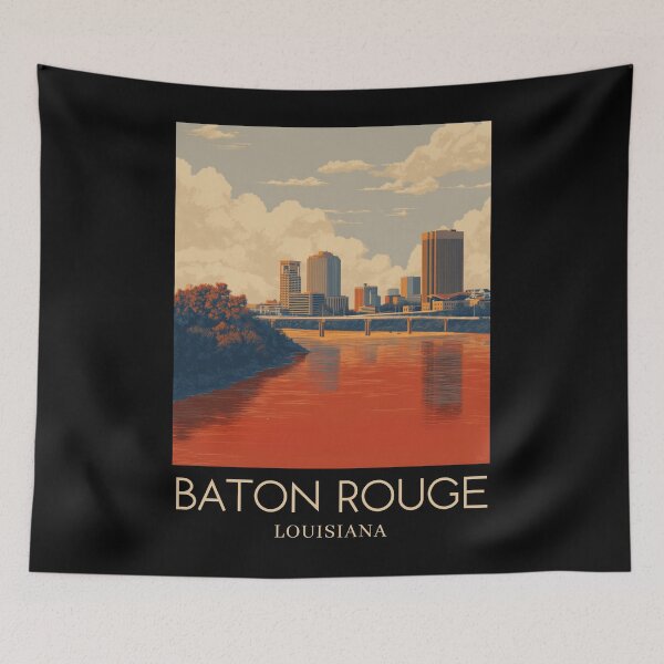 Item preview, A Pop Art Travel Print of Baton Rouge - Louisiana designed and sold by StudioRedKoala.