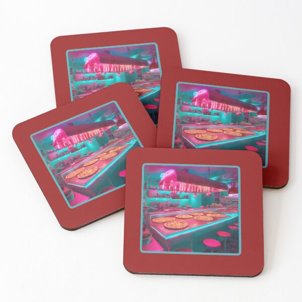 Item preview, Pizza in Neon Light designed and sold by DesignNebula.