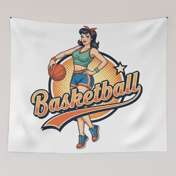 Item preview, Vintage Basketball Pinup: Your New Sports Icon! designed and sold by montechabadart.