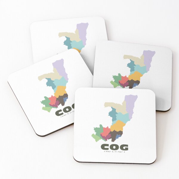 Item preview, Republic of the Congo Map - COG ISO Code Wall Art designed and sold by CartoPrints.