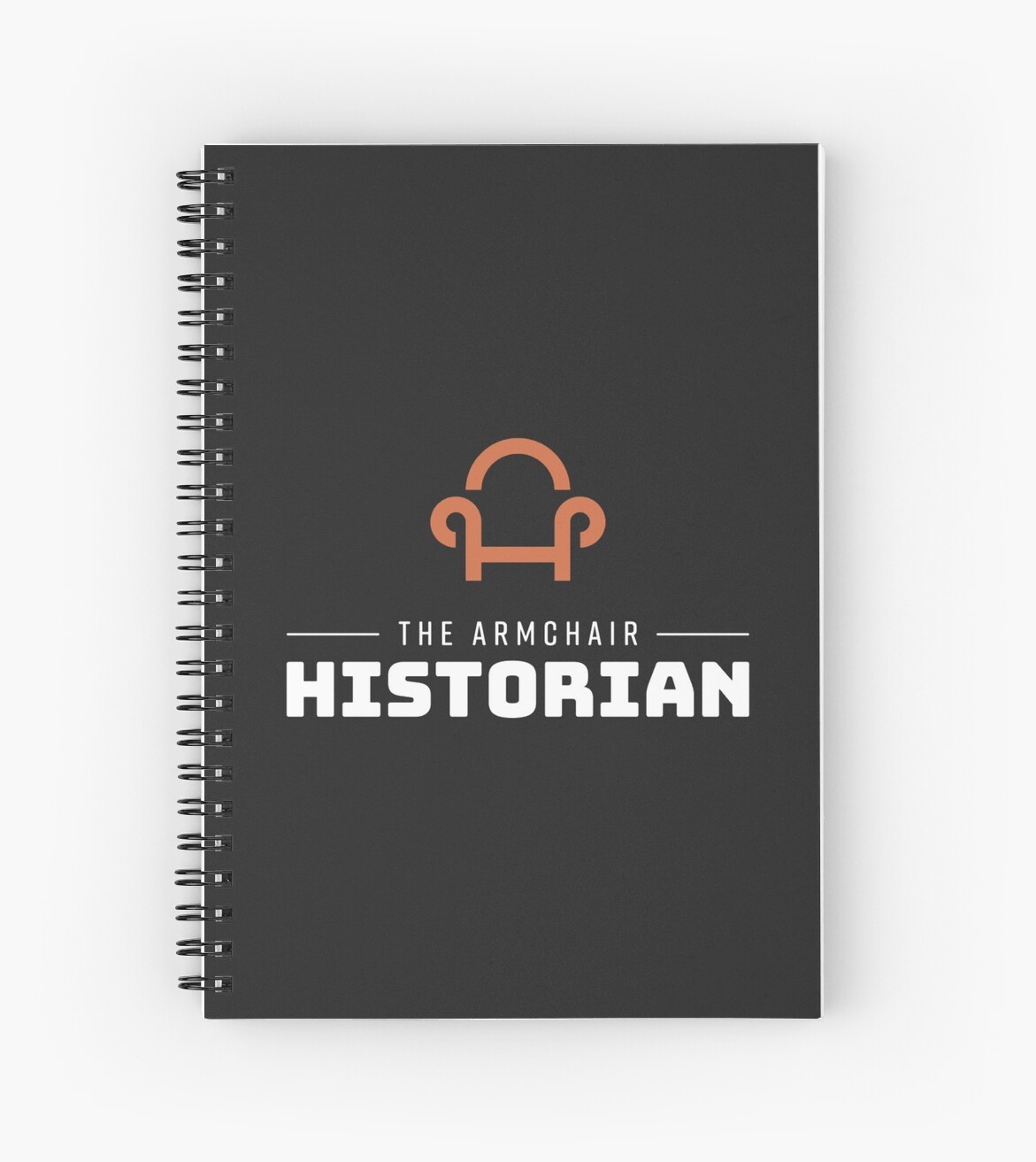 "Armchair Historian Logo Black" Spiral Notebooks by GriffinJohnsen