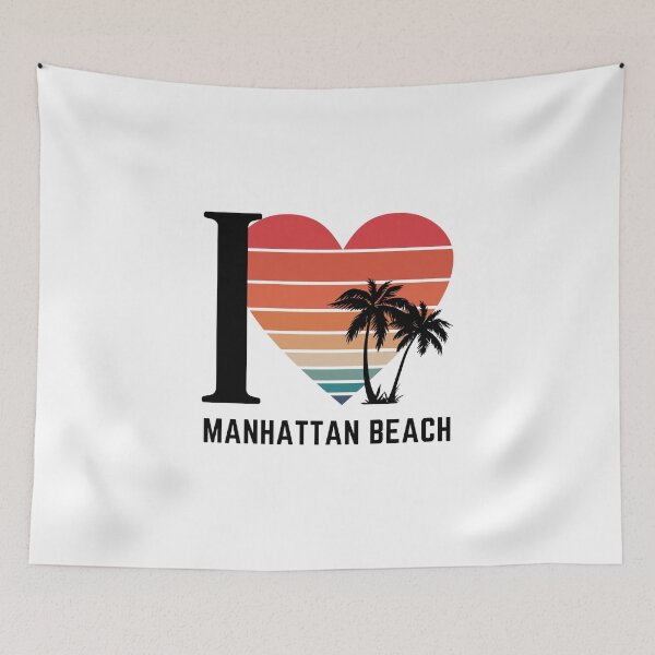 Item preview, I ❤️ Manhattan Beach - Retro West Coast Beach Vibes designed and sold by MFGB-Creations.
