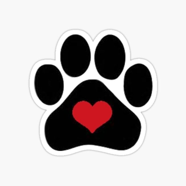 DOG PAW HEART Sticker