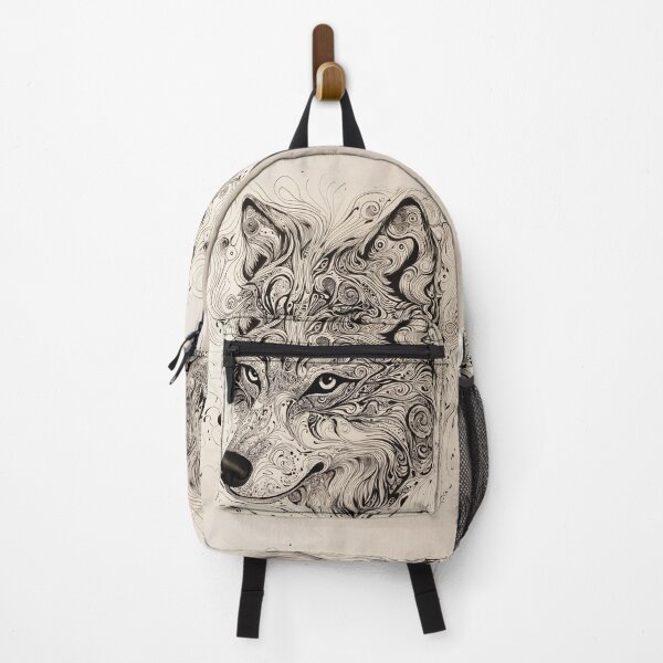 Item preview, Intricate Black and White Zen tangle Wolf Head Illustration with Swirls. designed and sold by HEMRO.