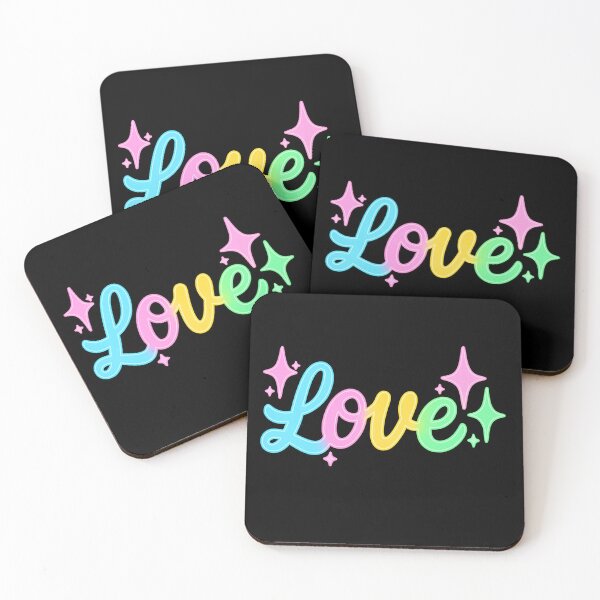 Item preview, Neon Love Typography with Colorful Glow and Sparkles designed and sold by Inspired by CarMa.