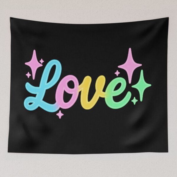 Item preview, Neon Love Typography with Colorful Glow and Sparkles designed and sold by Inspired by CarMa.