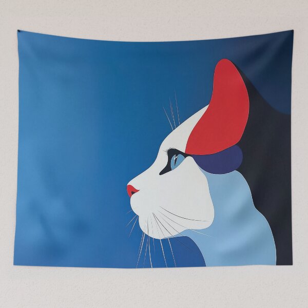 Item preview, Minimalist Cat Profile with Glam Rock Lightning Bolt Design. designed and sold by HEMRO.
