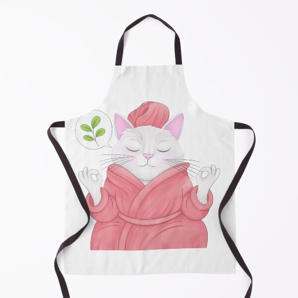 Item preview, Meditating Spa Cat – Peaceful Kitty in Pink designed and sold by artby-tania.