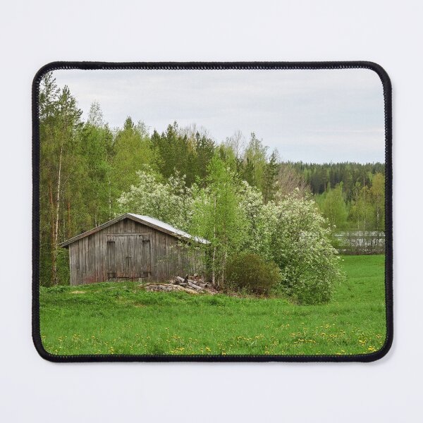 Item preview, Barn and the bird cherry trees. Parkkuu 2025 designed and sold by Jouko Lehto Photography.