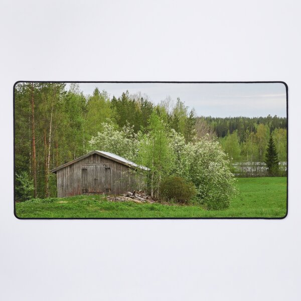 Item preview, Barn and the bird cherry trees. Parkkuu 2025 designed and sold by Jouko Lehto Photography.