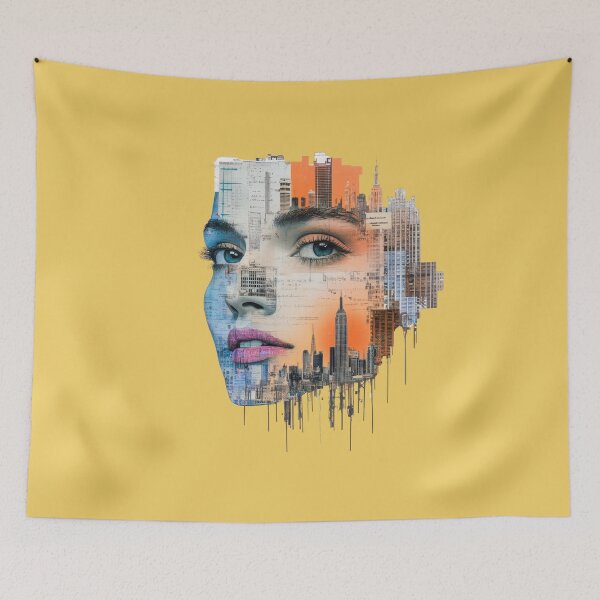 Item preview, City Within Her – Urban Double Exposure Portrait designed and sold by Angellacelin.