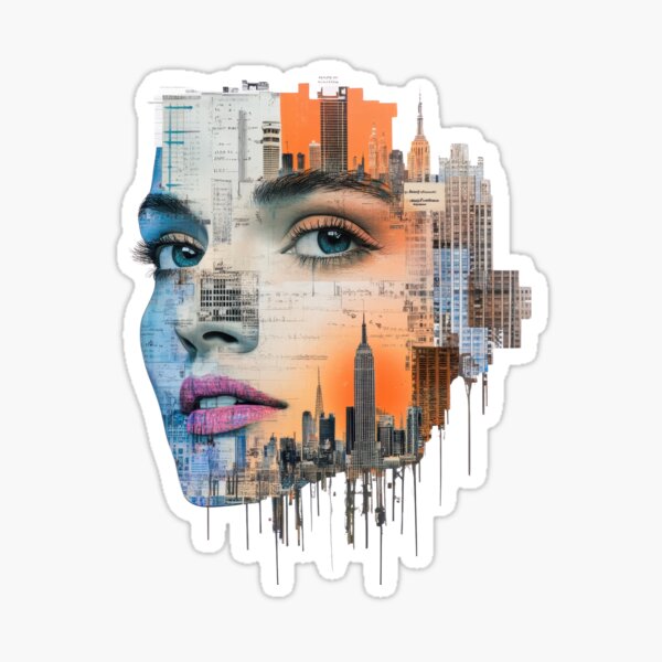 Item preview, City Within Her – Urban Double Exposure Portrait designed and sold by Angellacelin.