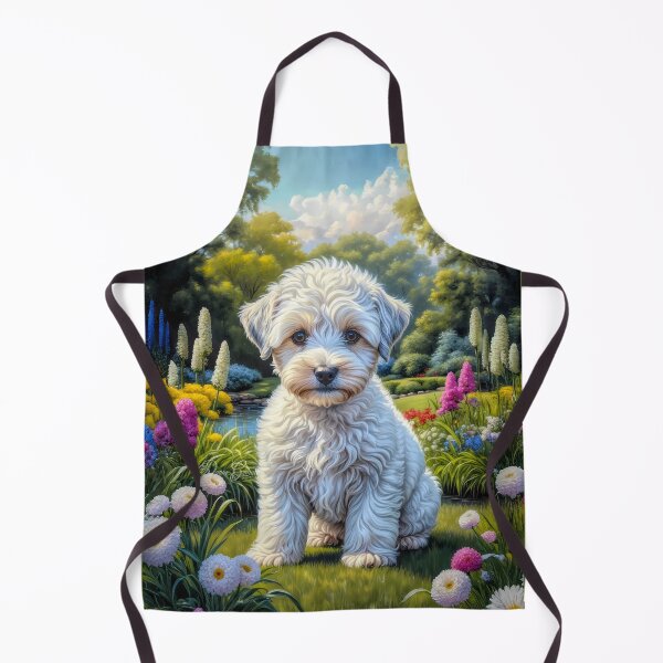 Item preview, Nash White Schnoodle Puppy Portrait Painting designed and sold by Heart and Soul Studio.