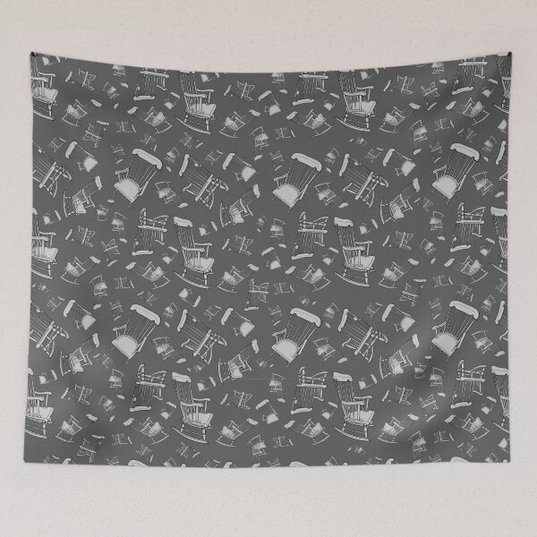 Item preview, You Rock Rocking Chair Repeating Pattern on Dark Grey Background designed and sold by LayerCakeDigDes.